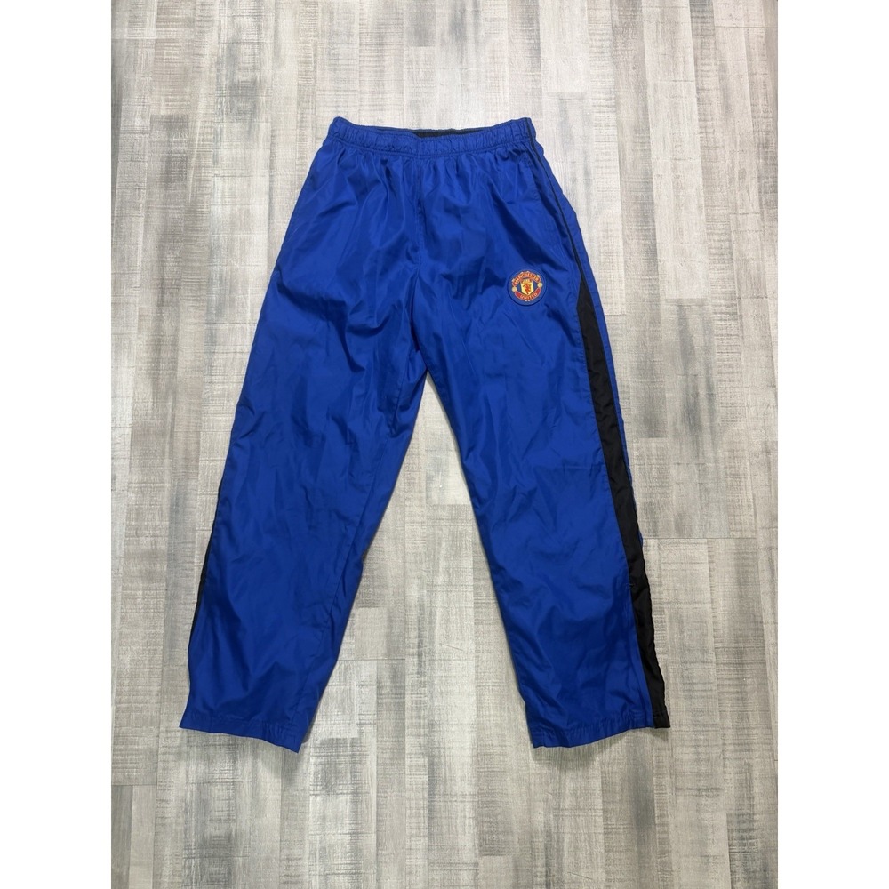 Manchester United Warm Up Pants Men's Size Medium Blue/Black